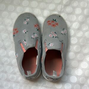 🌈 Carter's 🌈 Gray Floral Kids Slip-On Sneakers